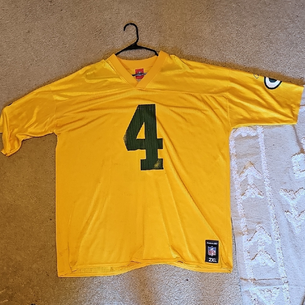 NFL Reebok Brett Farve Jersey Gold